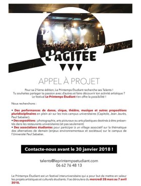 Affiche Le Printemps Etudiant 2018