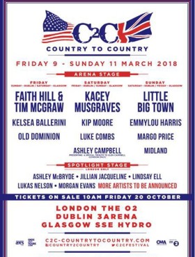 Affiche Country To Country London&dublin 2018