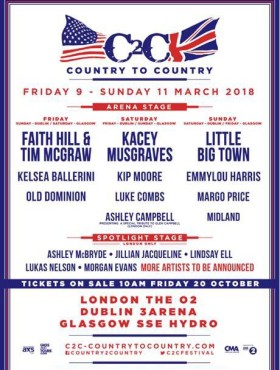 Affiche Country To Country London&dublin 2018