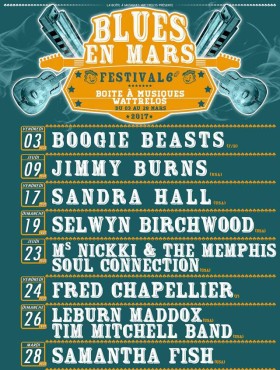Affiche Blues en mars 2018
